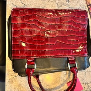 Red and Black Croc-Embossed Bible Cover